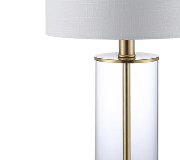 Abner 21" Glass Modern Contemporary USB Charging LED Table Lamp - JONATHAN Y